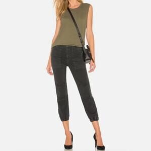 Nili Lotan Women’s French Military Cotton Twill Pants Size 4 Carbon Grey Black